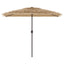 haveparasol med LED-lys og stålstang 300x200x250 cm brun