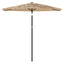 haveparasol med LED-lys og stålstang 268x268x226 cm brun