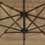 haveparasol med LED-lys og stålstang 288x288x225 cm brun