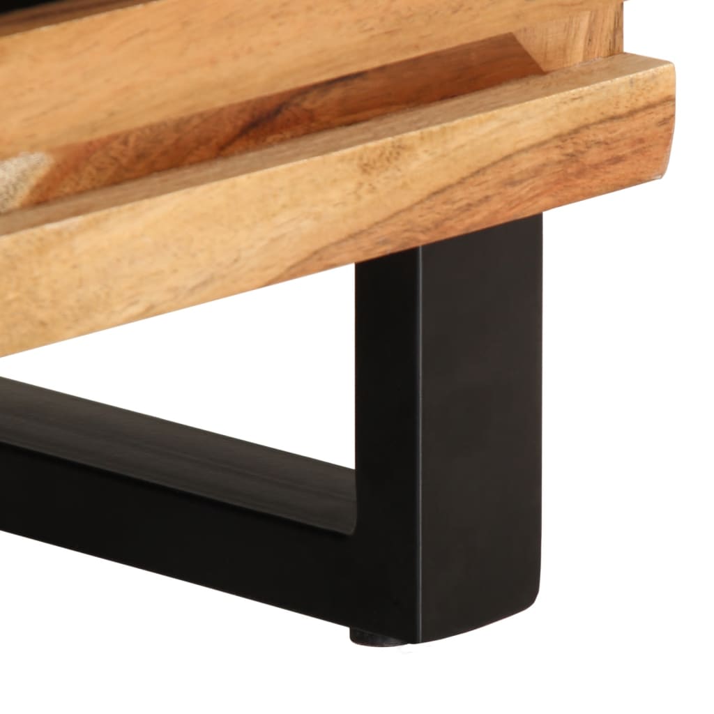 tv-bord 80x34x46 cm massivt akacietræ