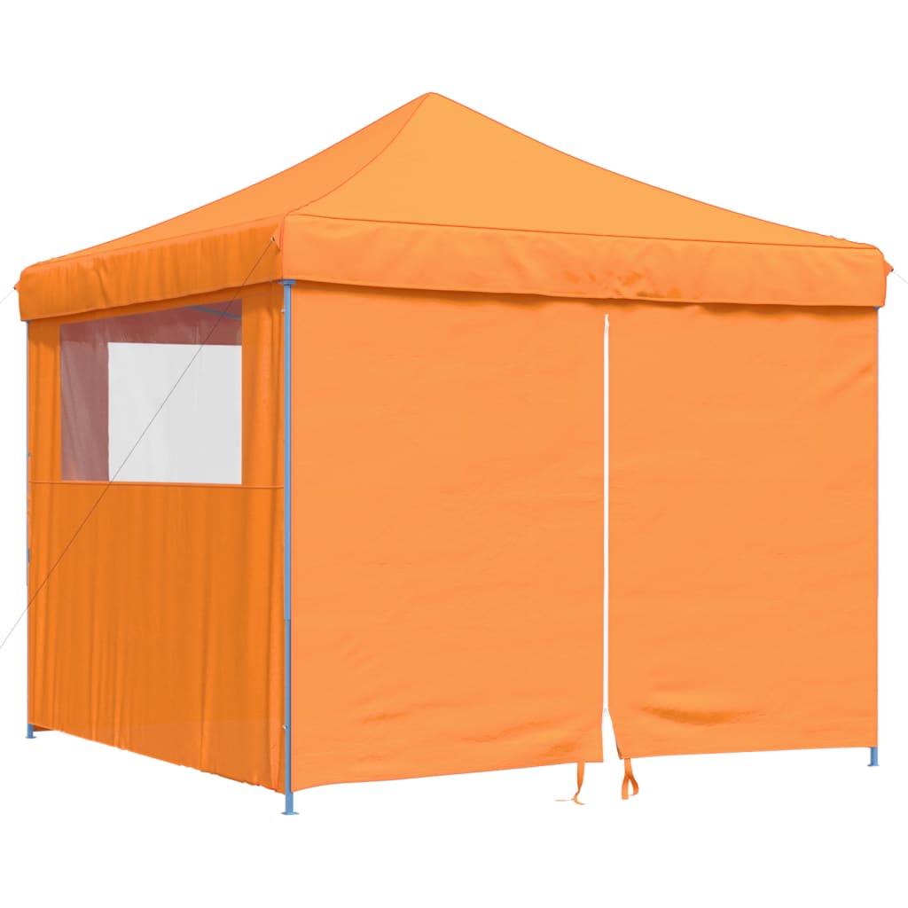 foldbart pop-up festtelt med 4 sidevægge orange