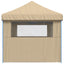 foldbart pop-up festtelt med 3 sidevægge beige