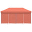 foldbart pop-up festtelt med 4 sidevægge terracotta