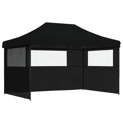 foldbart pop-up festtelt med 3 sidevægge sort