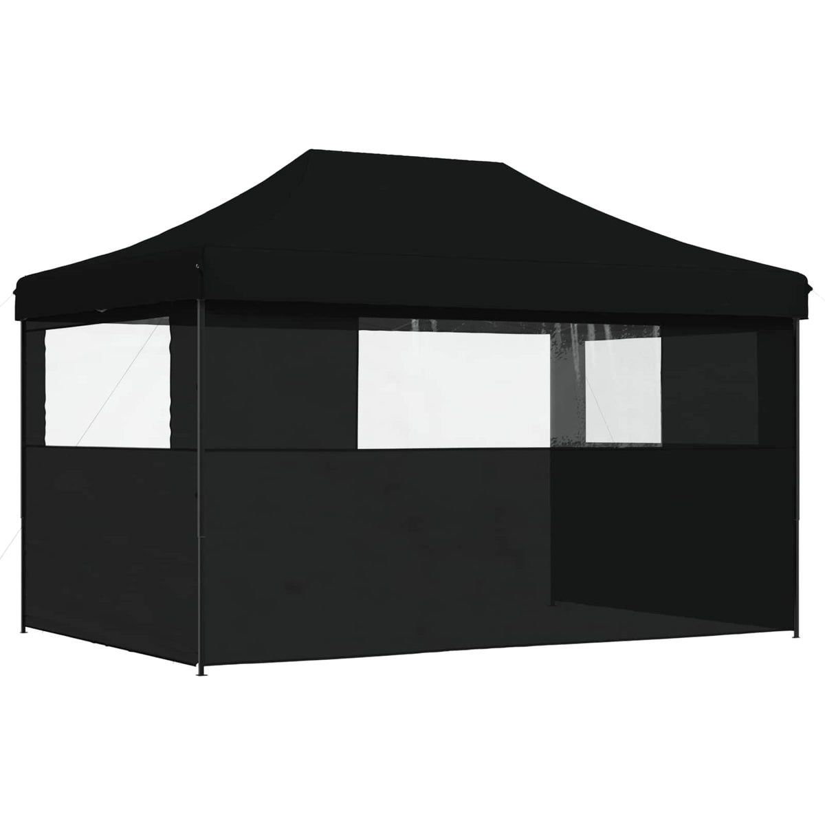 foldbart pop-up festtelt med 3 sidevægge sort