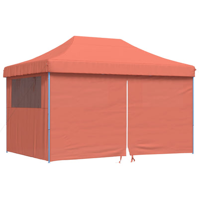 foldbart pop-up festtelt med 4 sidevægge terracotta