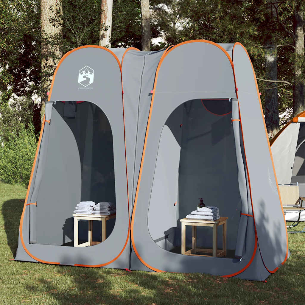 Privatlivstelt pop-up vandtæt grå og orange