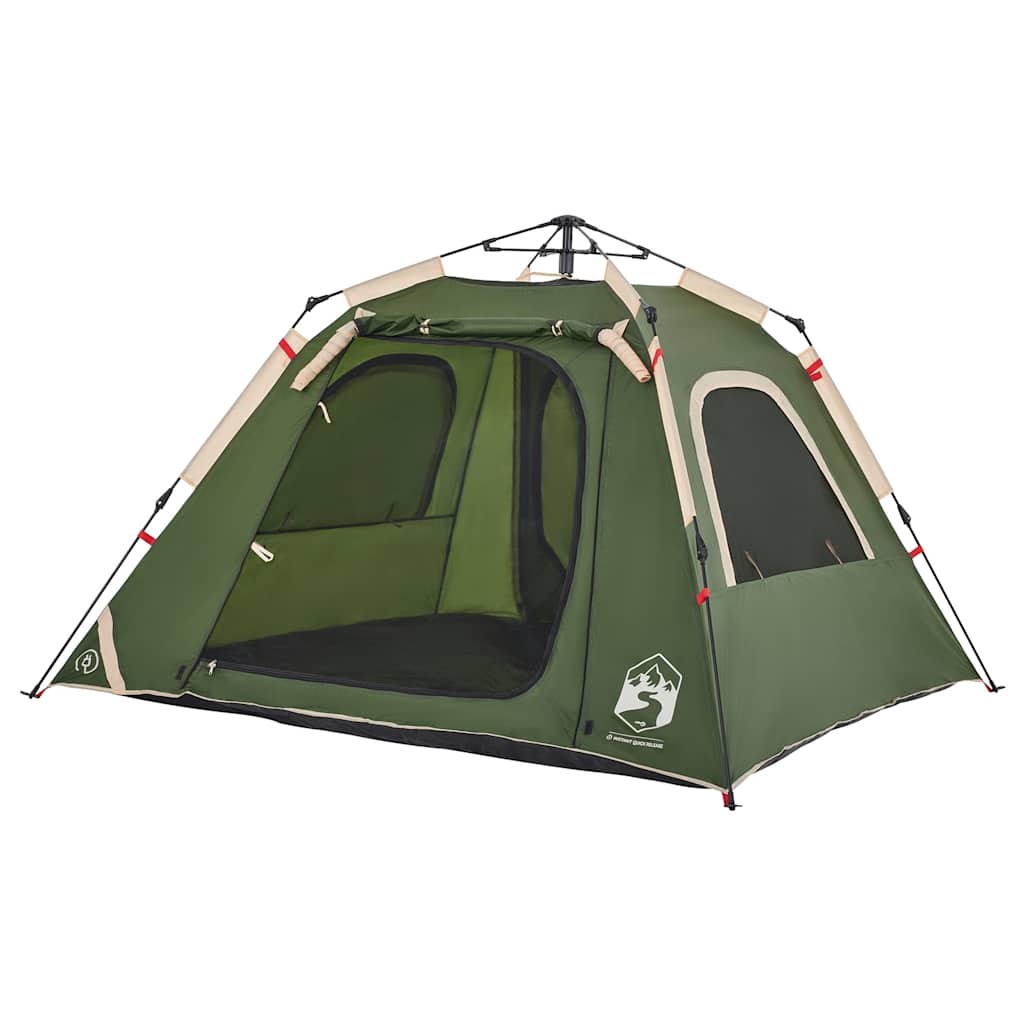 4-personers campingtelt quick-release grøn