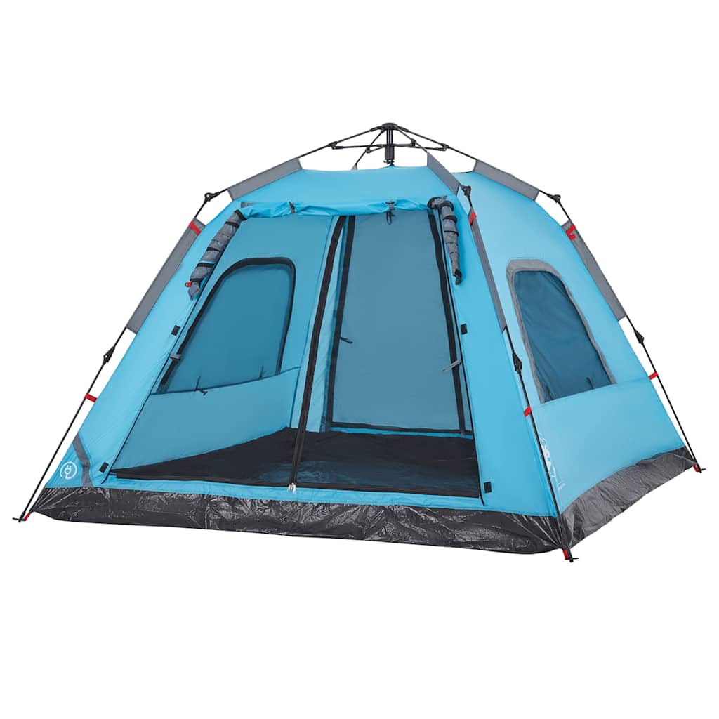 5-personers campingtelt kuppel quick-release blå