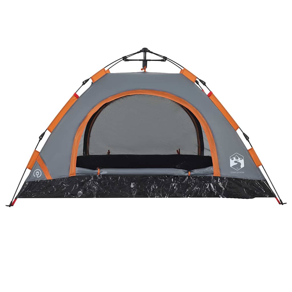 2-personers campingtelt vandtæt quick-release grå og orange