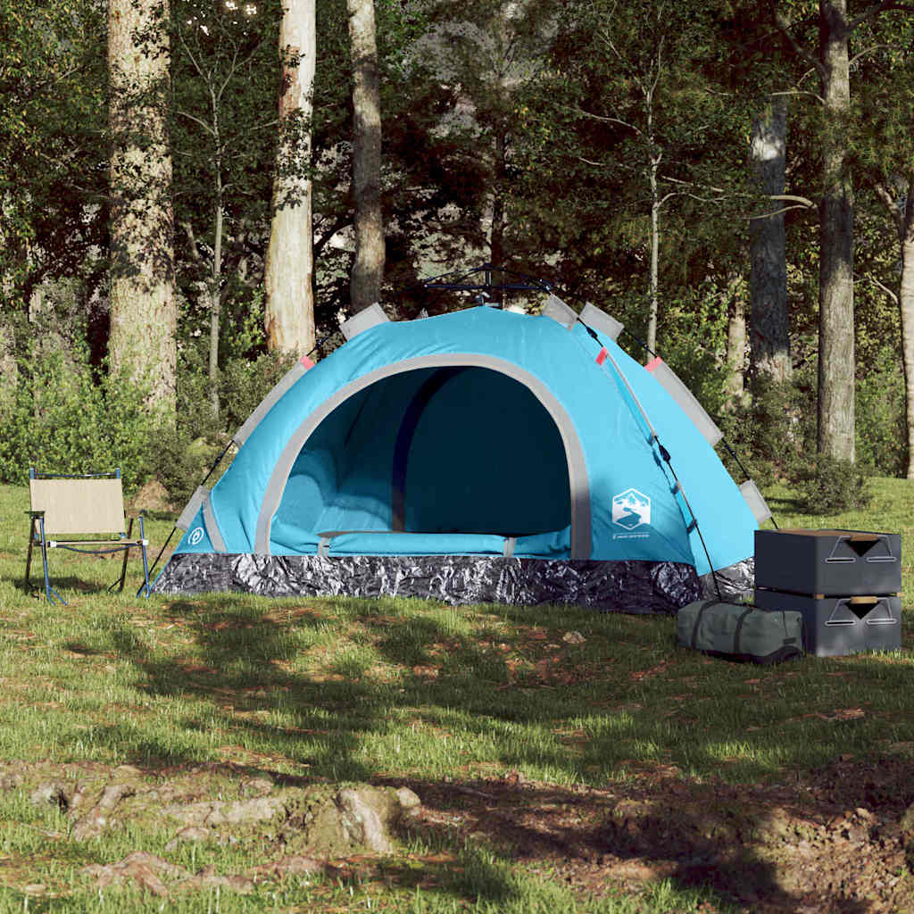 3-personers campingtelt quick-release blå