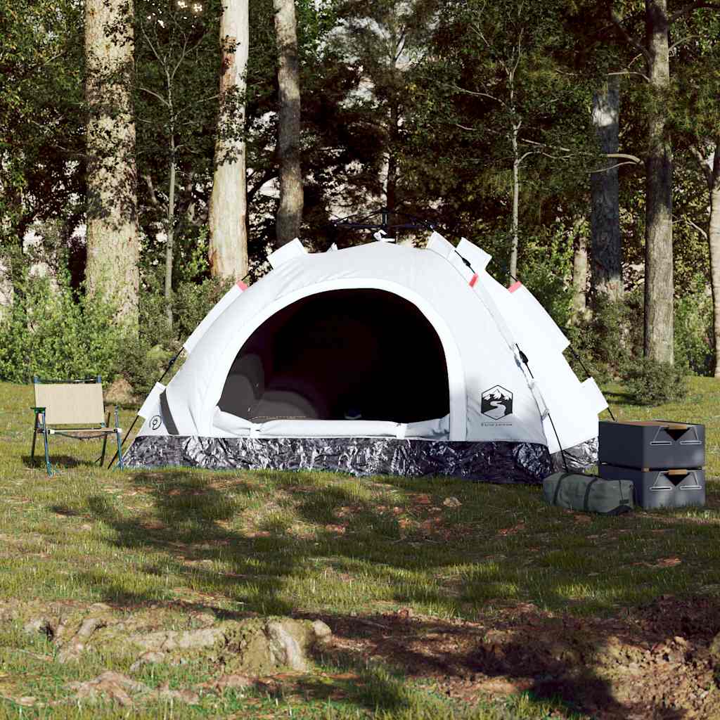 3-personers campingtelt quick-release mørklægning hvid