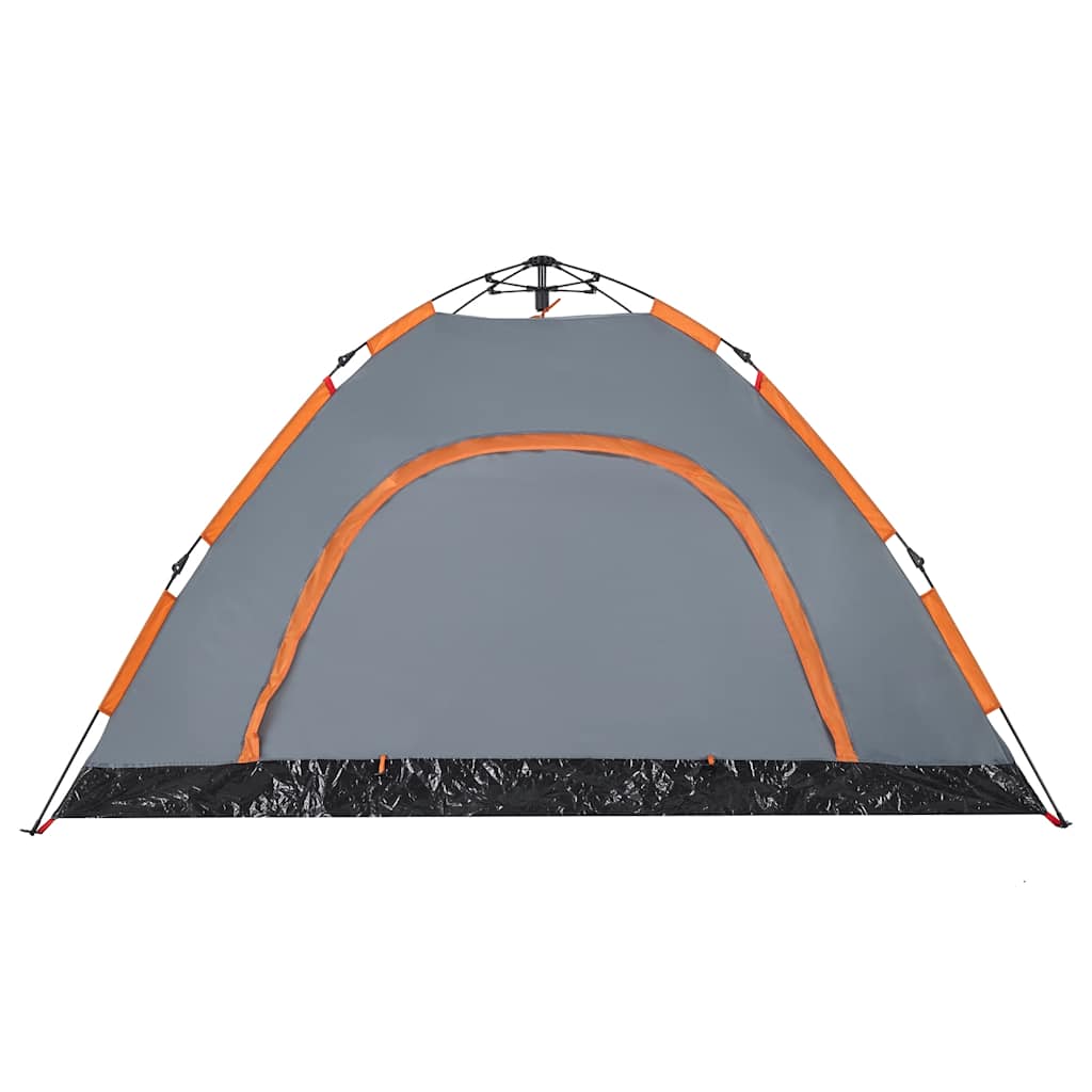 4-personers campingtelt quick-release grå og orange