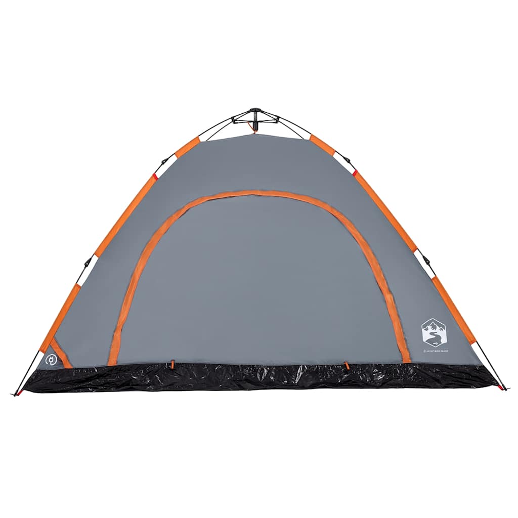5-personers campingtelt vandtæt quick-release grå og orange