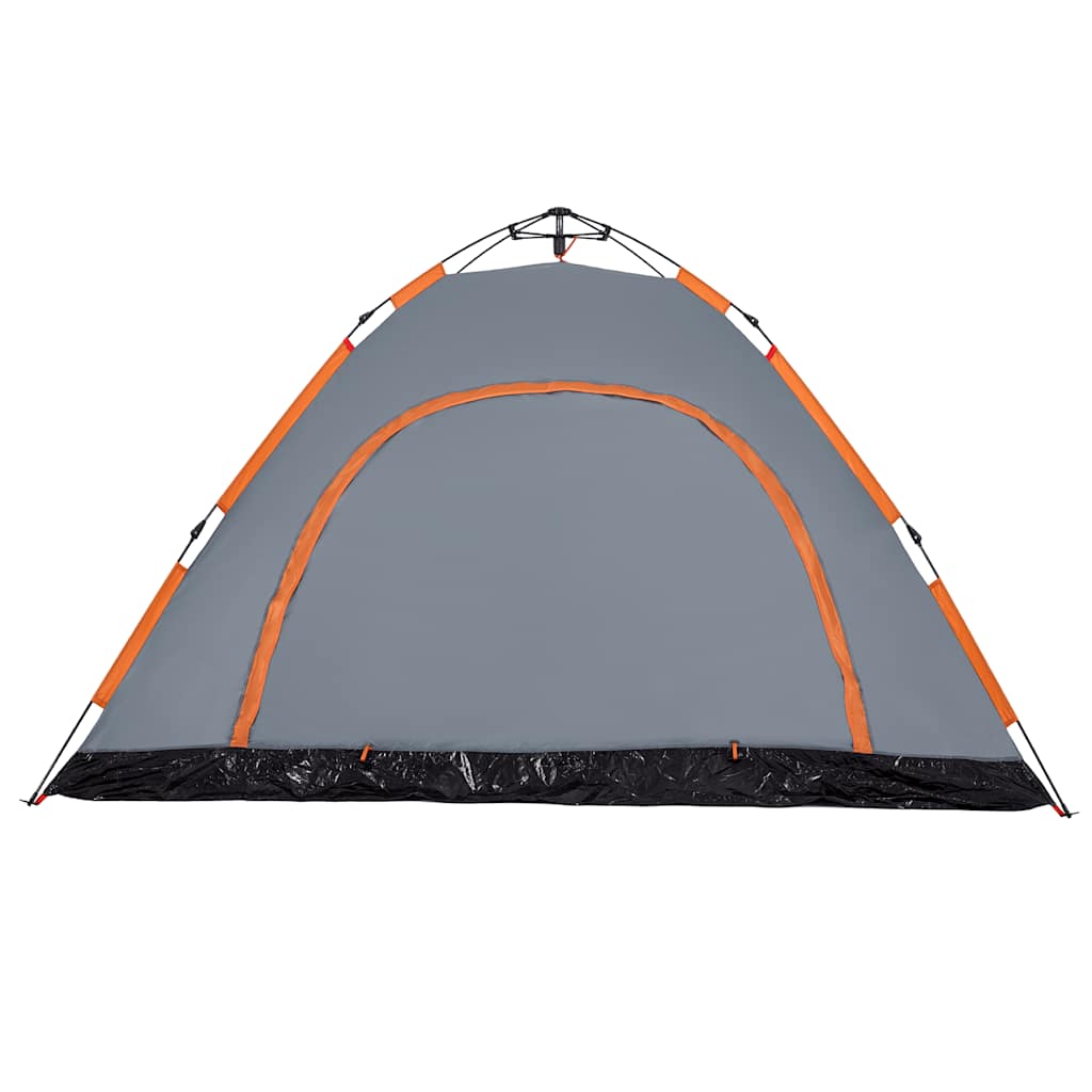 5-personers campingtelt vandtæt quick-release grå og orange