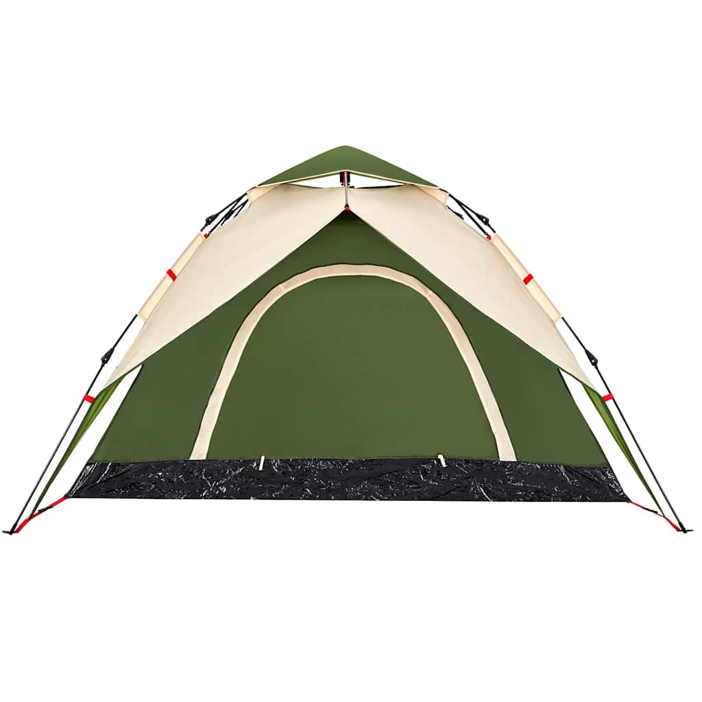 5-personers campingtelt kuppel quick-release grøn