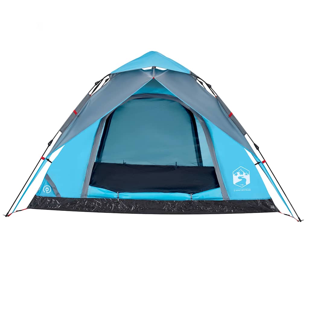 5-personers campingtelt kuppel quick-release blå