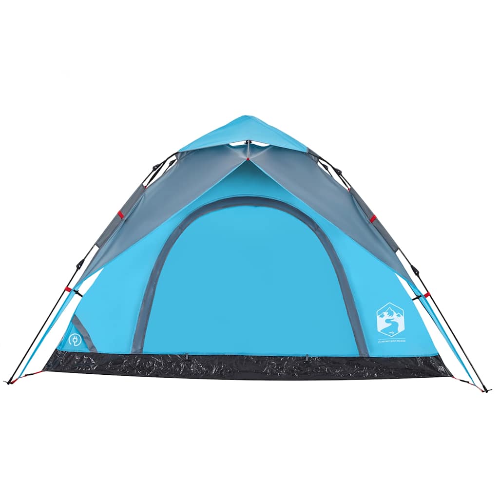 5-personers campingtelt kuppel quick-release blå