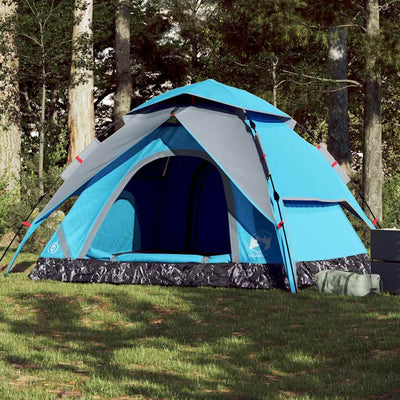5-personers campingtelt kuppel quick-release blå
