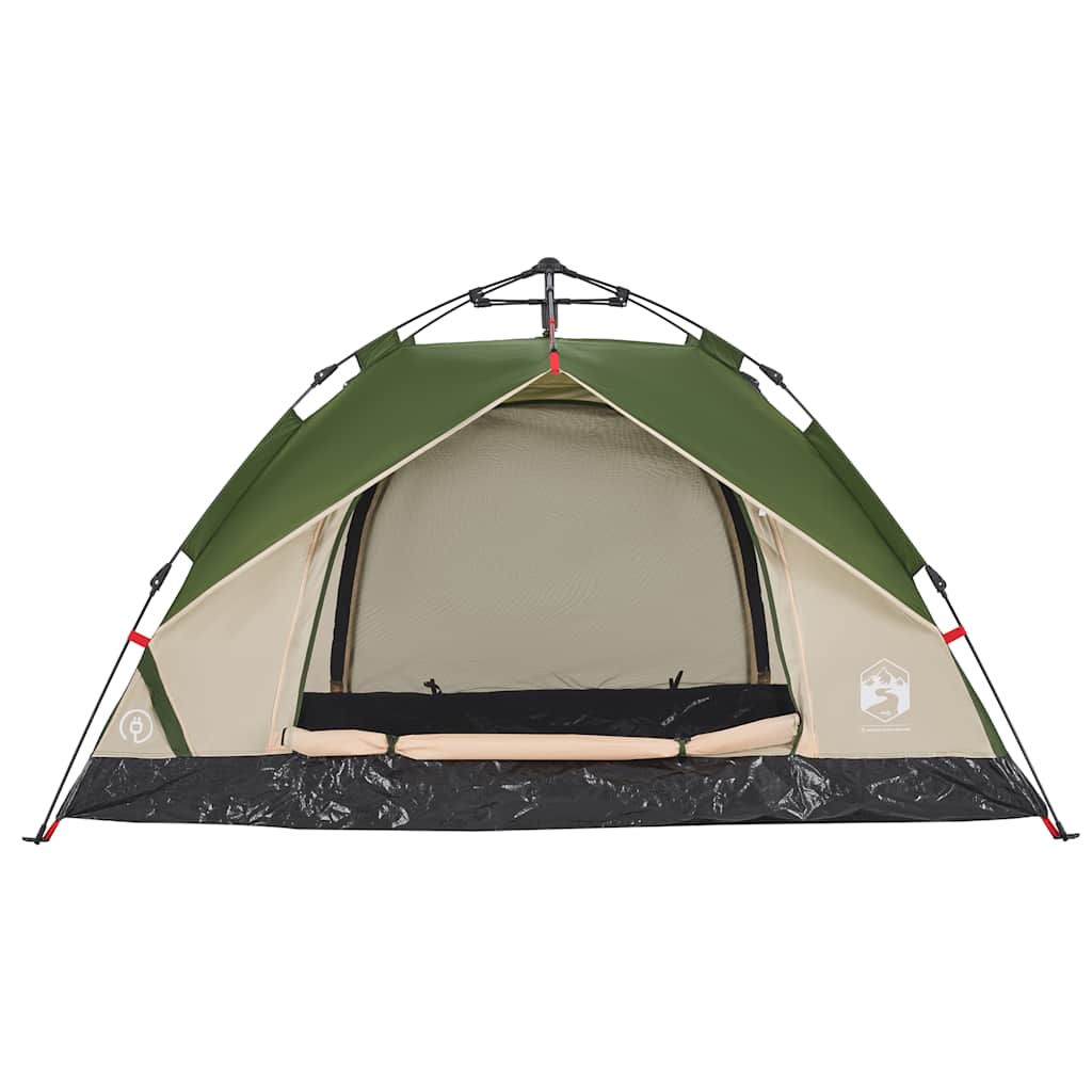 2-personers campingtelt kuppel quick-release grøn