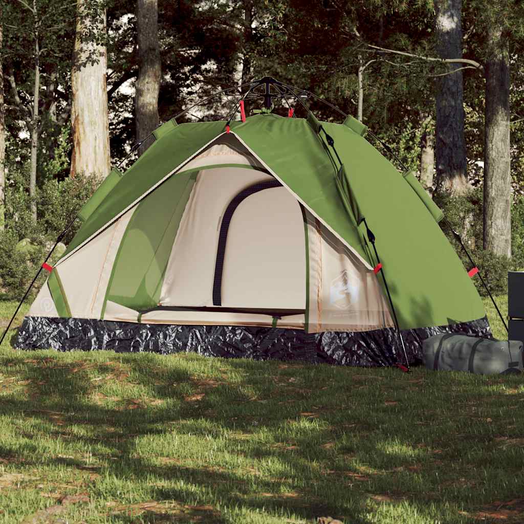 2-personers campingtelt kuppel quick-release grøn