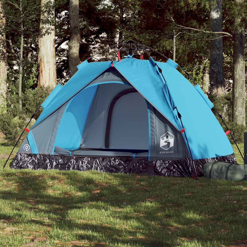 vidaXL 2-personers campingtelt kuppel quick-release blå