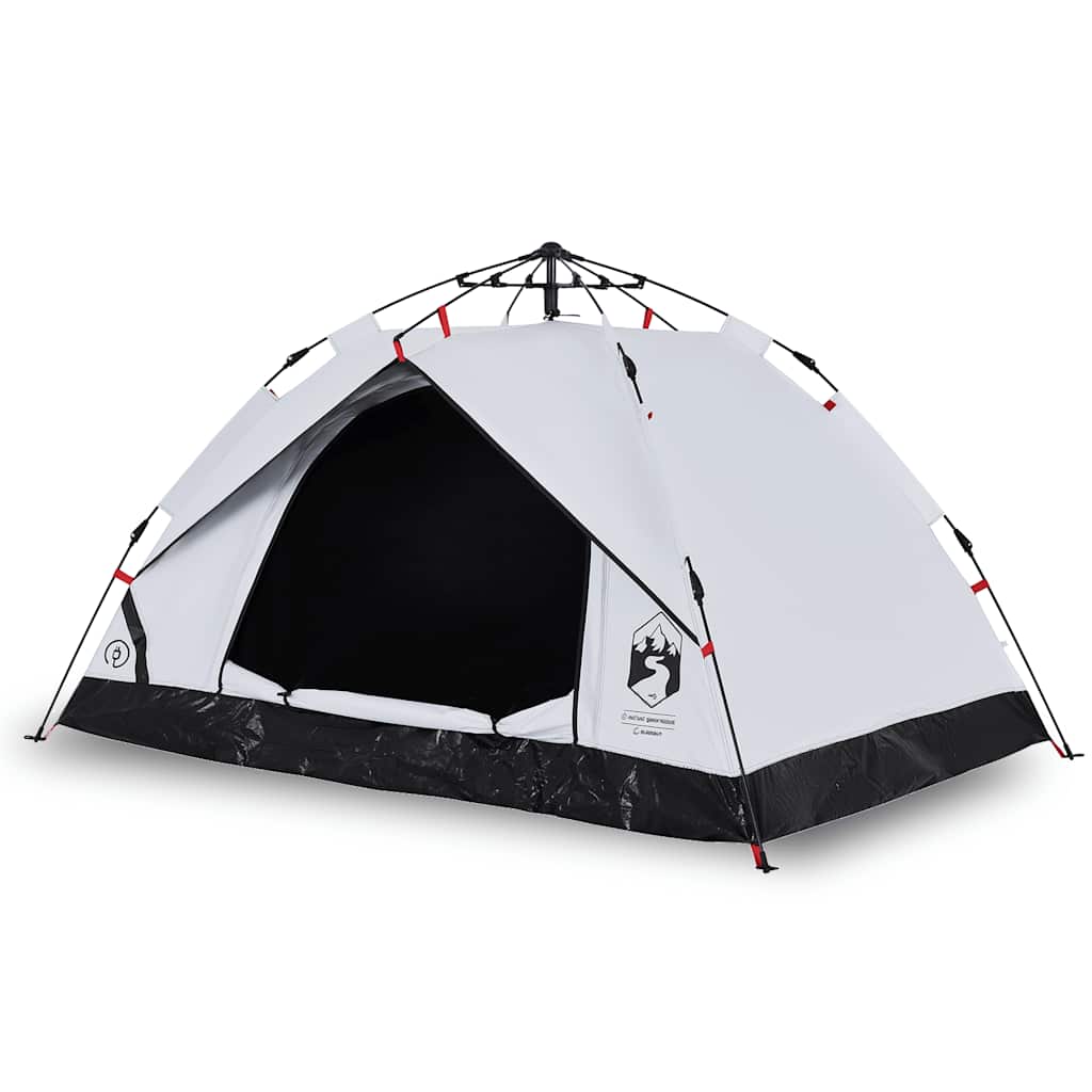 2-personers campingtelt kuppel quick-release mørklægning hvid