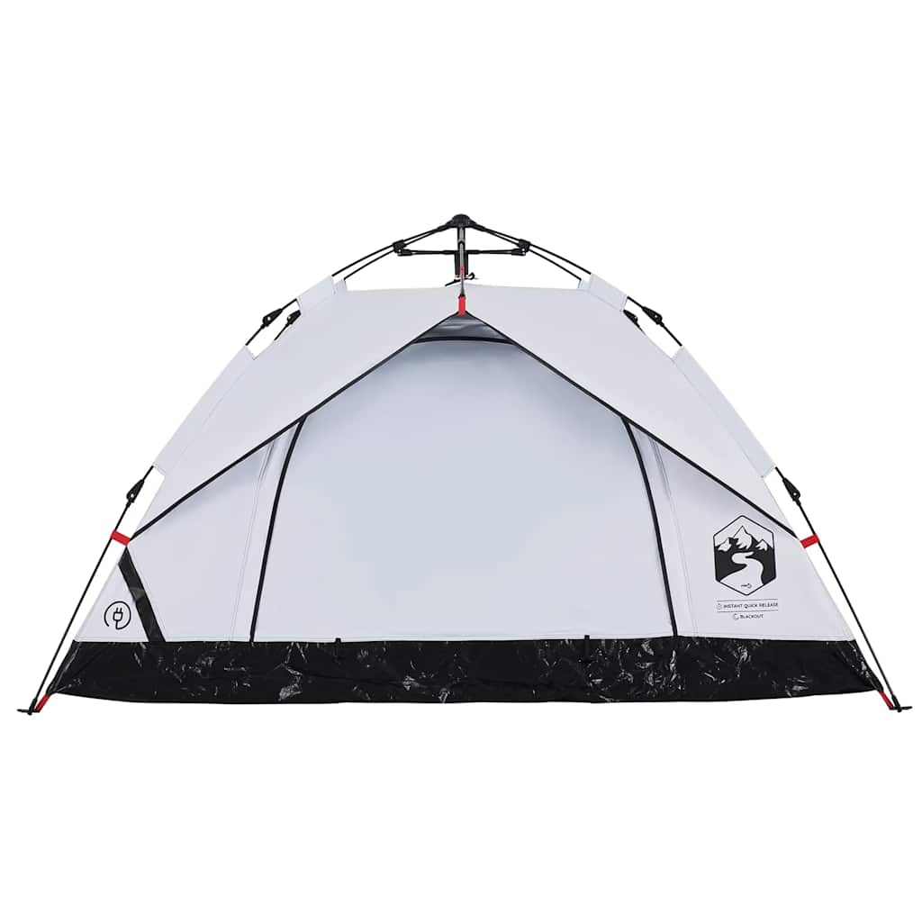 2-personers campingtelt kuppel quick-release mørklægning hvid