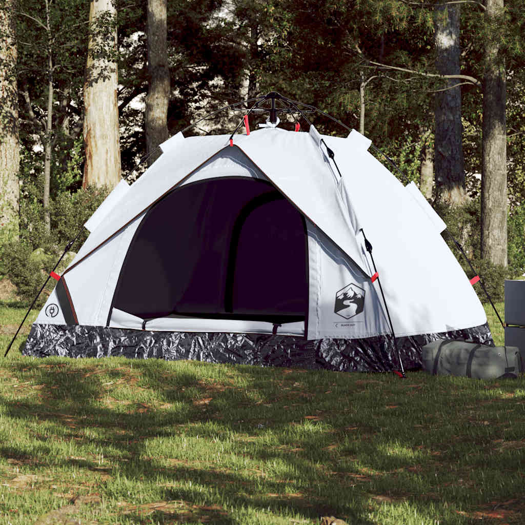 vidaXL 2-personers campingtelt kuppel quick-release mørklægning hvid