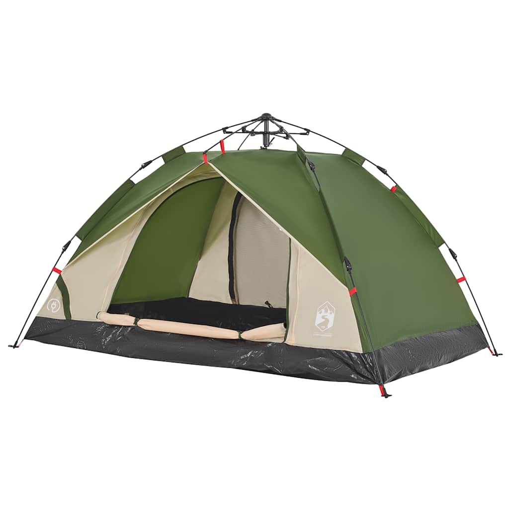 3-personers campingtelt kuppel quick-release grøn