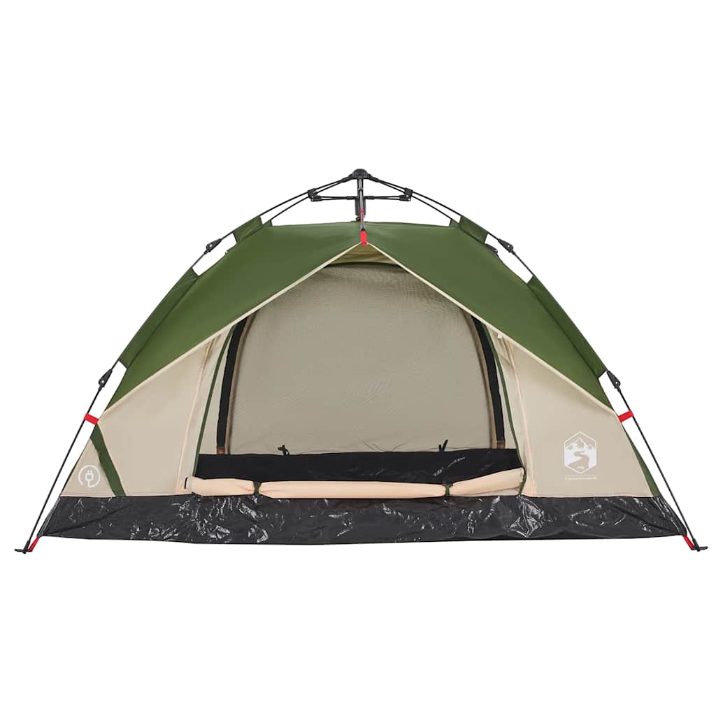 3-personers campingtelt kuppel quick-release grøn