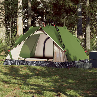 3-personers campingtelt kuppel quick-release grøn