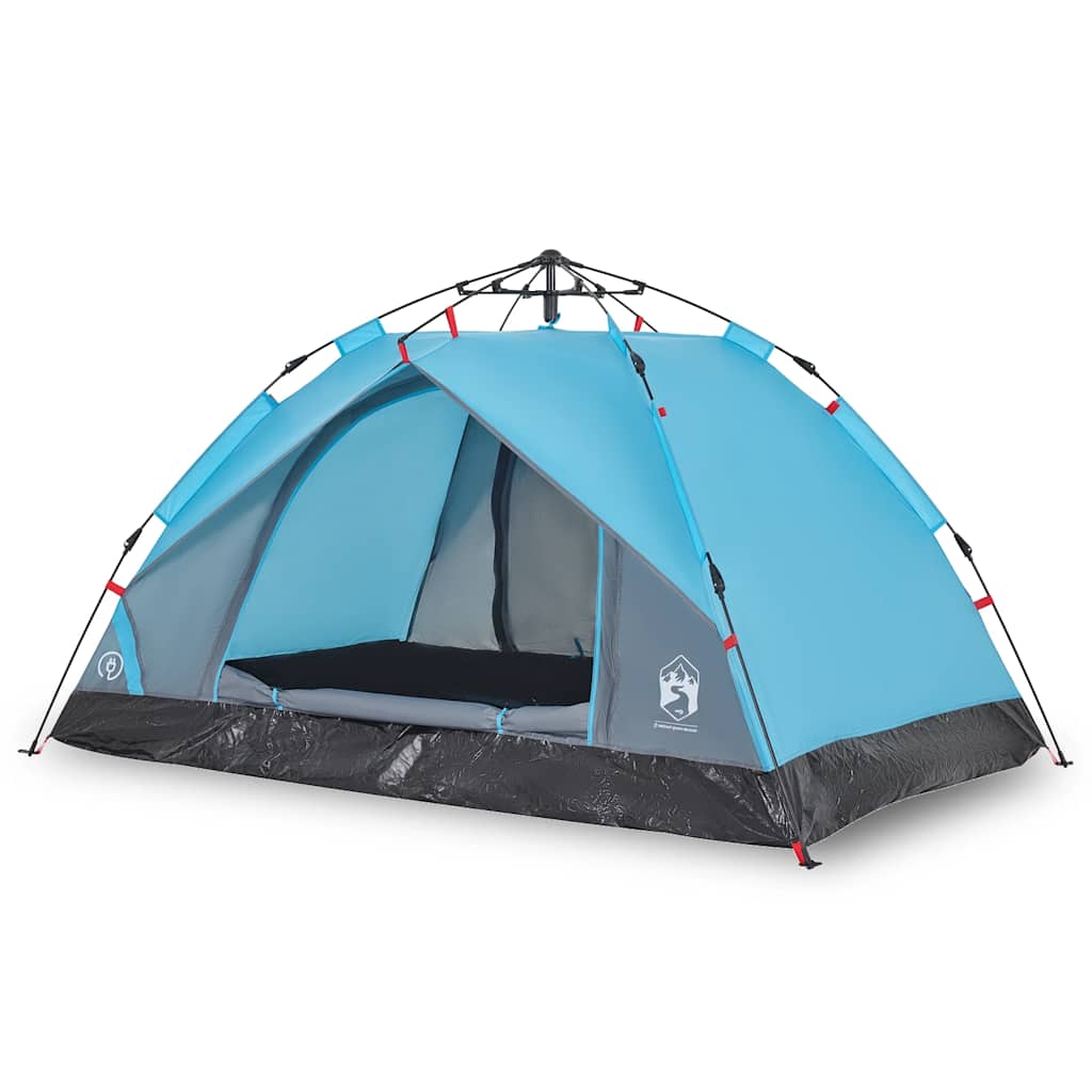 3-personers campingtelt kuppel quick-release blå