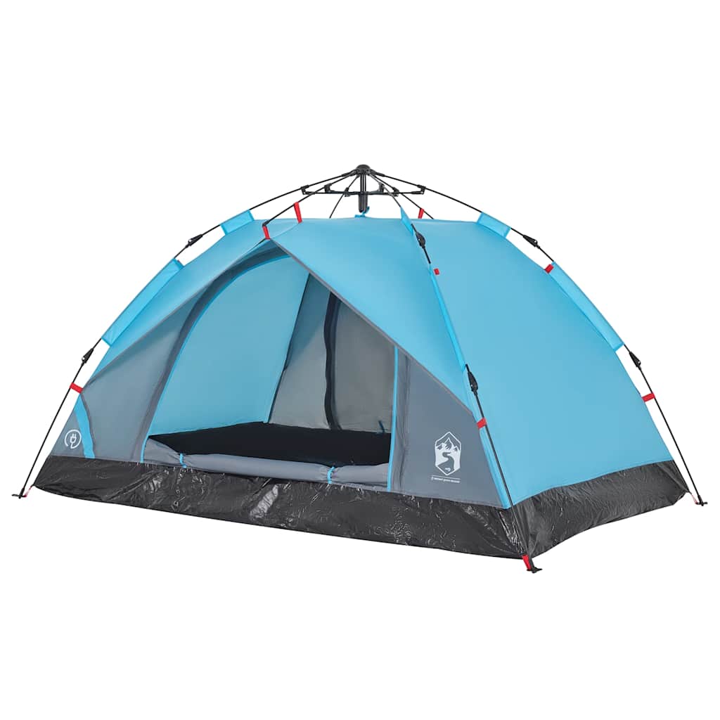 3-personers campingtelt kuppel quick-release blå