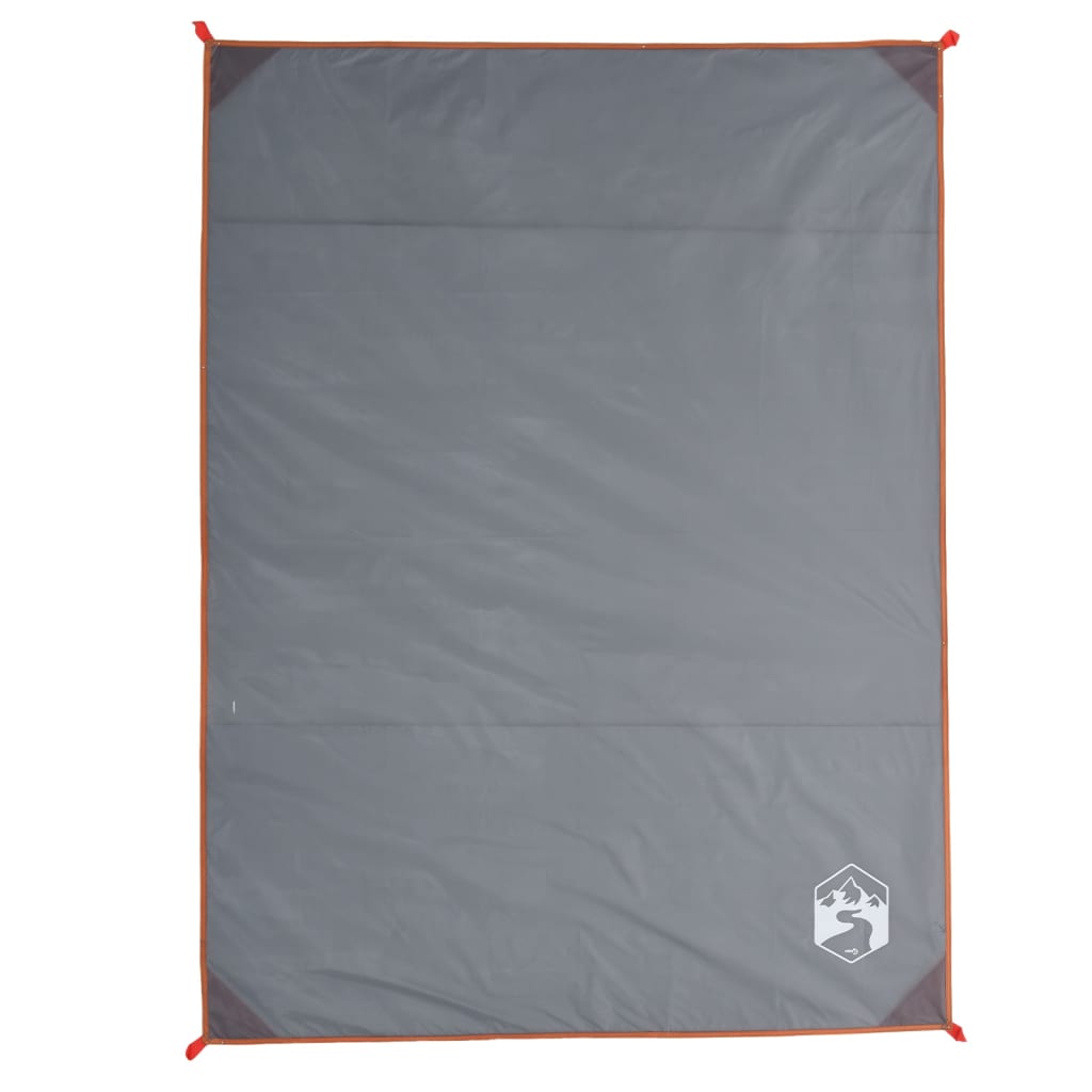 picnictæppe med pløkker 205x155 cm grå og orange