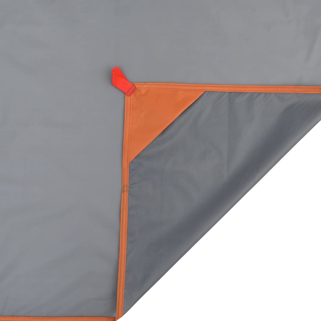 picnictæppe med pløkker 205x155 cm grå og orange