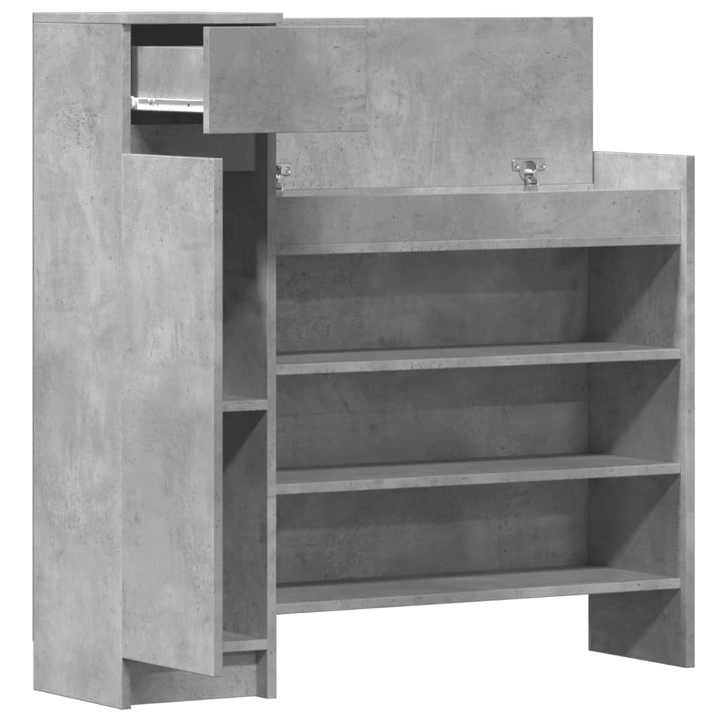 skoreol 100,5x28x100 cm konstrueret træ betongrå