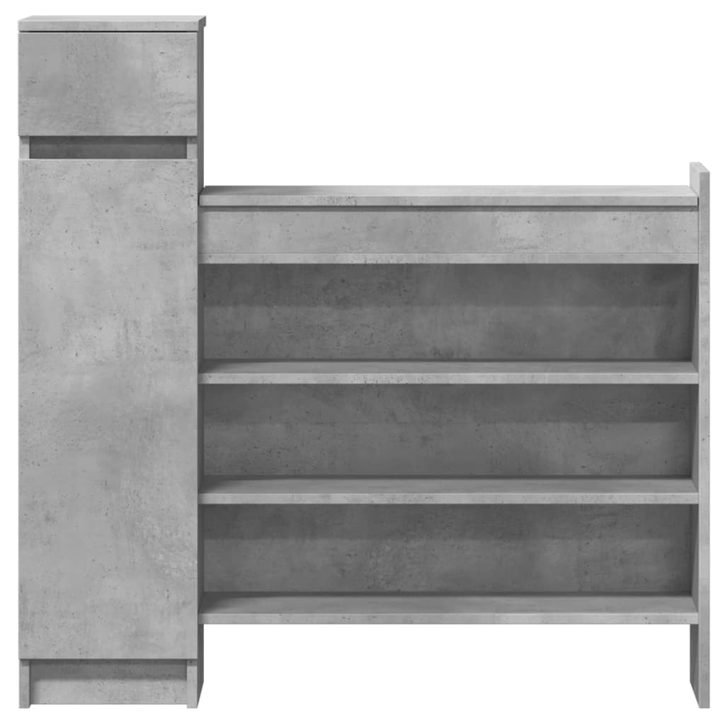 skoreol 100,5x28x100 cm konstrueret træ betongrå