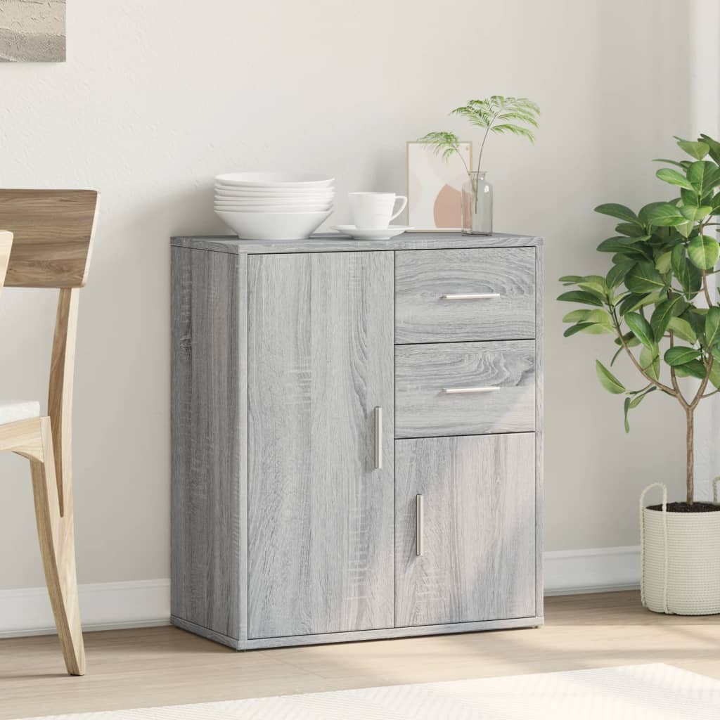 skænk 60x31x70 cm konstrueret træ grå sonoma-eg