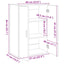 skab 60x31x84 cm konstrueret træ hvid
