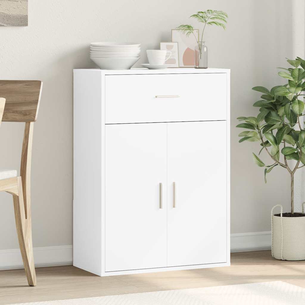 skænk 60x30x84 cm konstrueret træ hvid