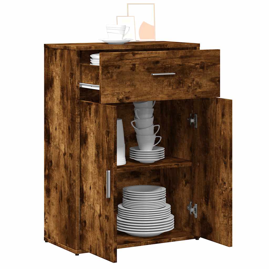 skænk 60x30x84 cm konstrueret træ røget egetræsfarve