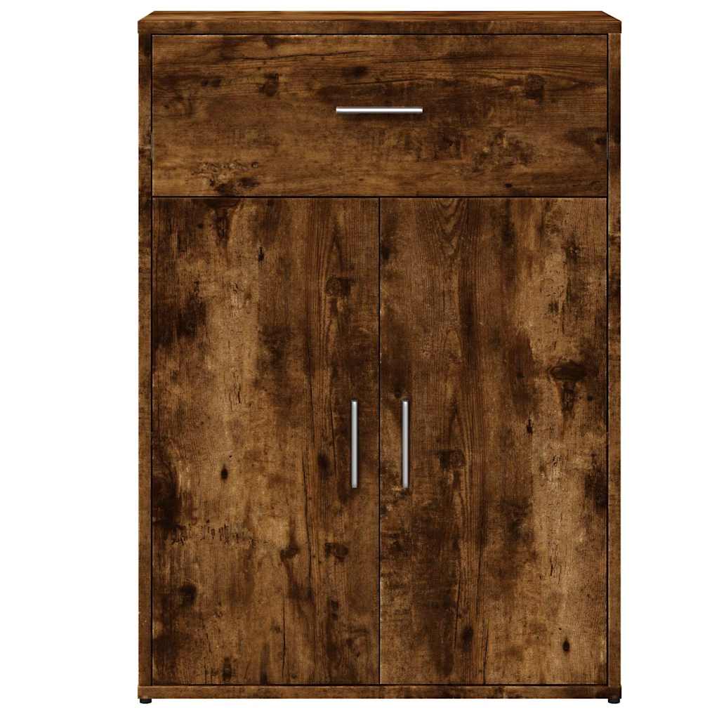skænk 60x30x84 cm konstrueret træ røget egetræsfarve