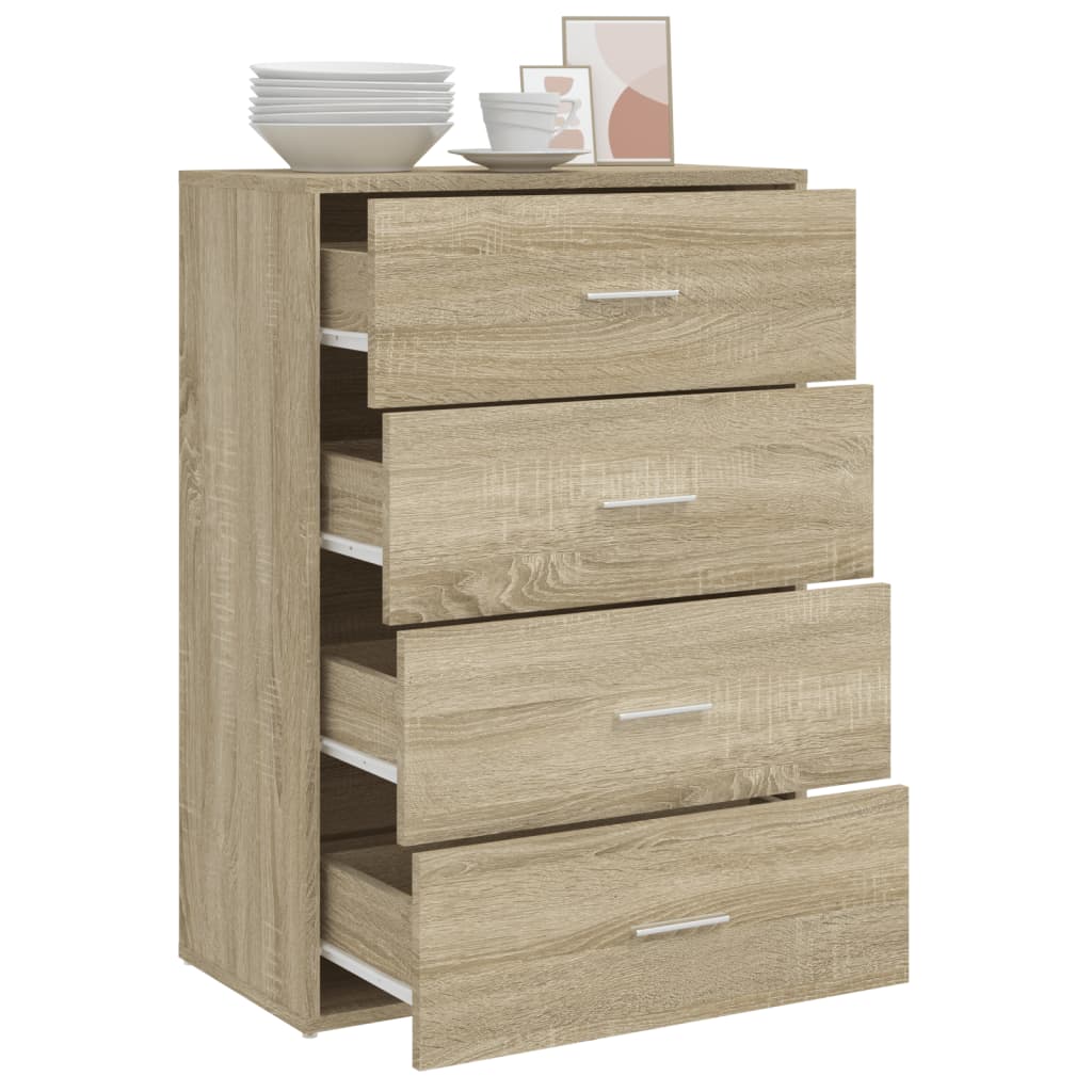 skab 60x31x84 cm konstrueret træ røget egetræsfarve