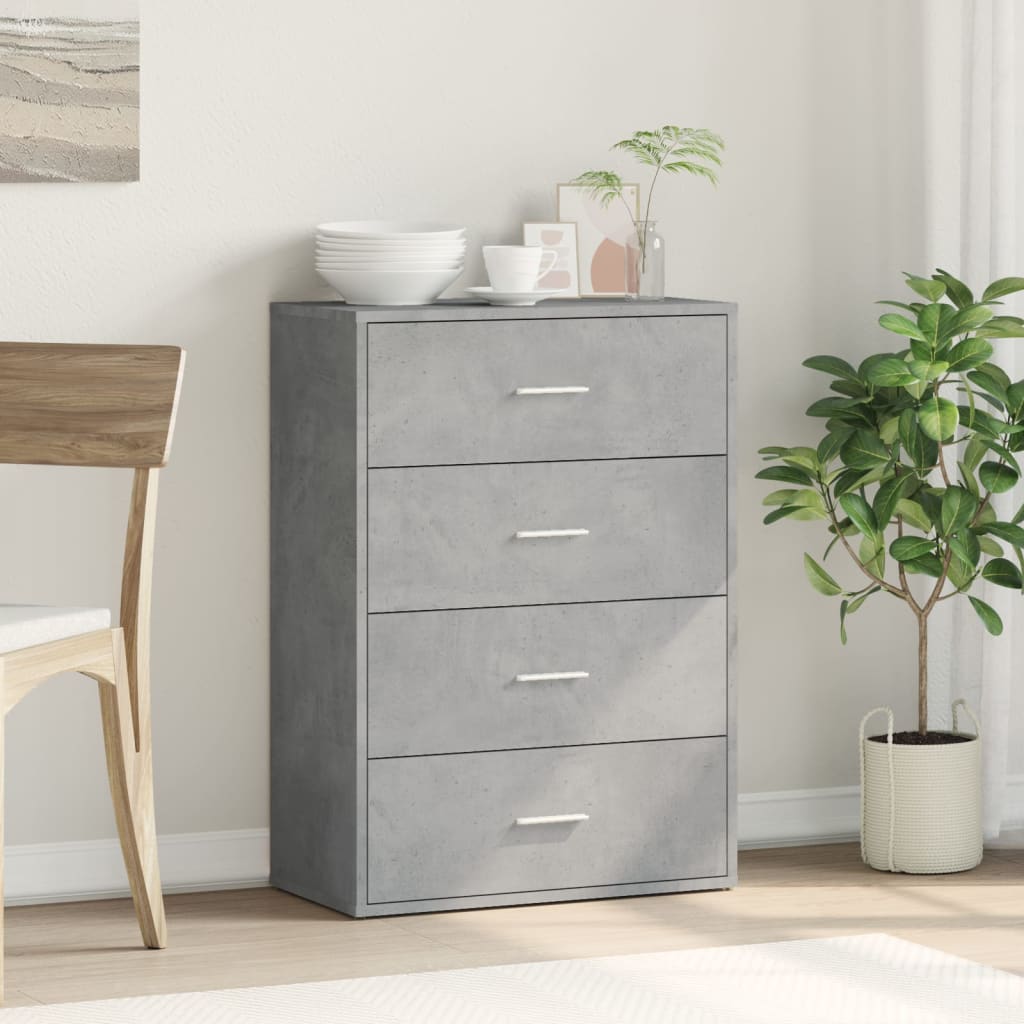 skænk 60x31x84 cm konstrueret træ betongrå