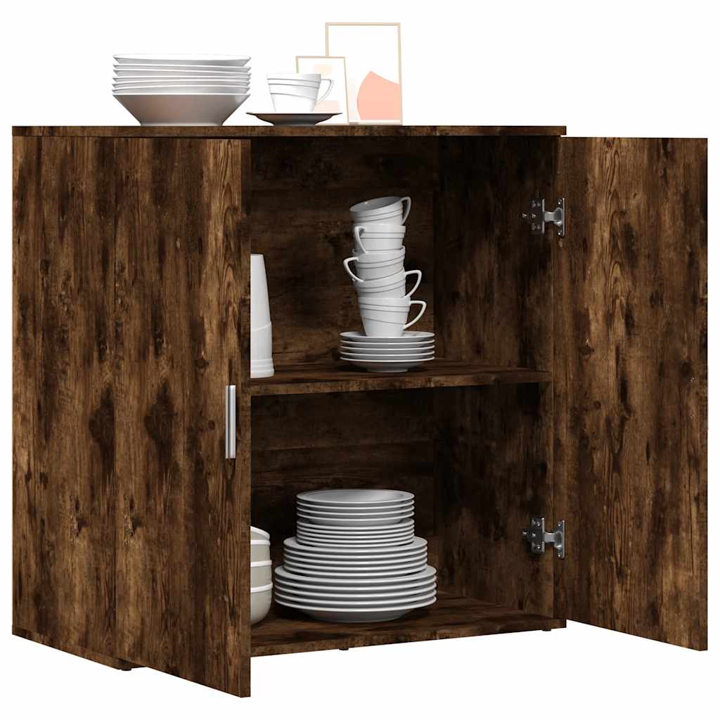 skænk 79x38x80 cm konstrueret træ røget egetræsfarve