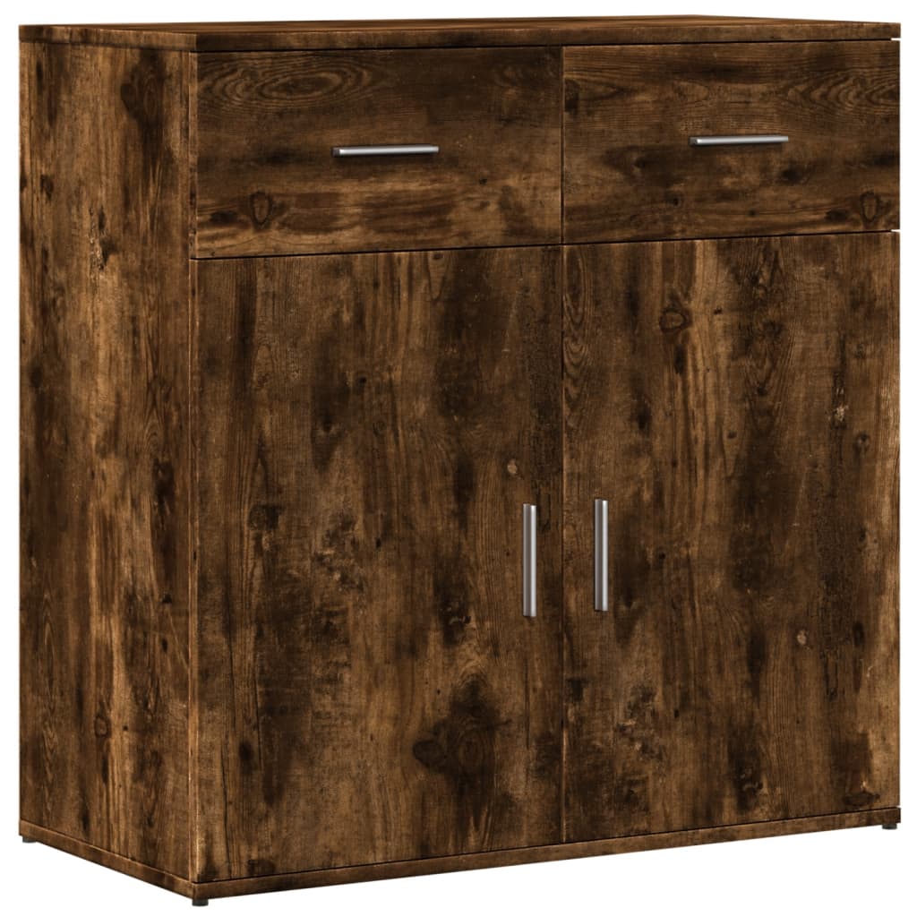 skænk 79x38x80 cm konstrueret træ røget egetræsfarve