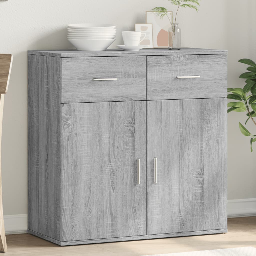 skab 79x38x80 cm konstrueret træ grå sonoma-eg