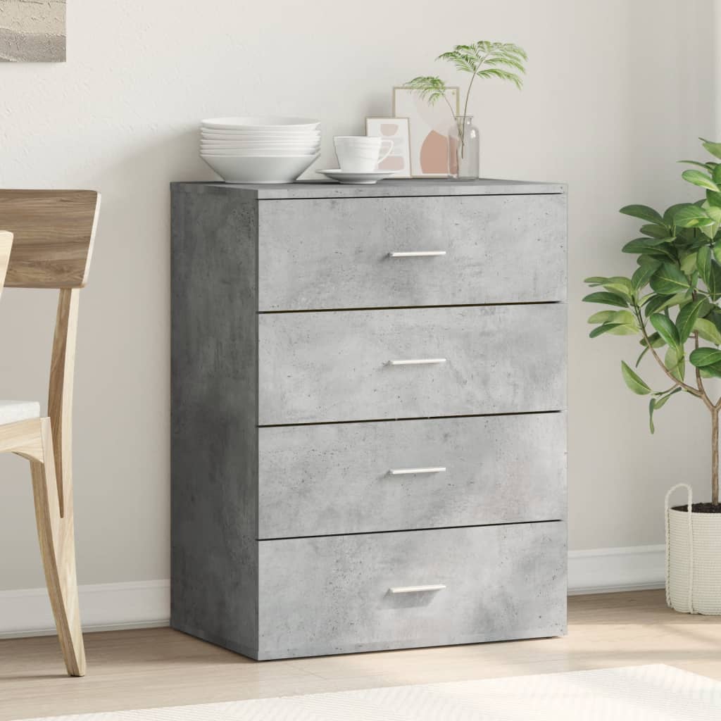 skænk 60x39x80 cm konstrueret træ betongrå