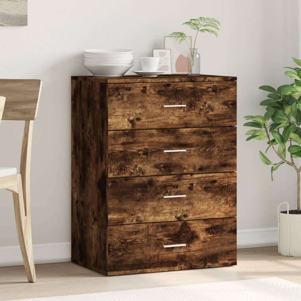 skænk 60x39x80 cm konstrueret træ røget egetræsfarve